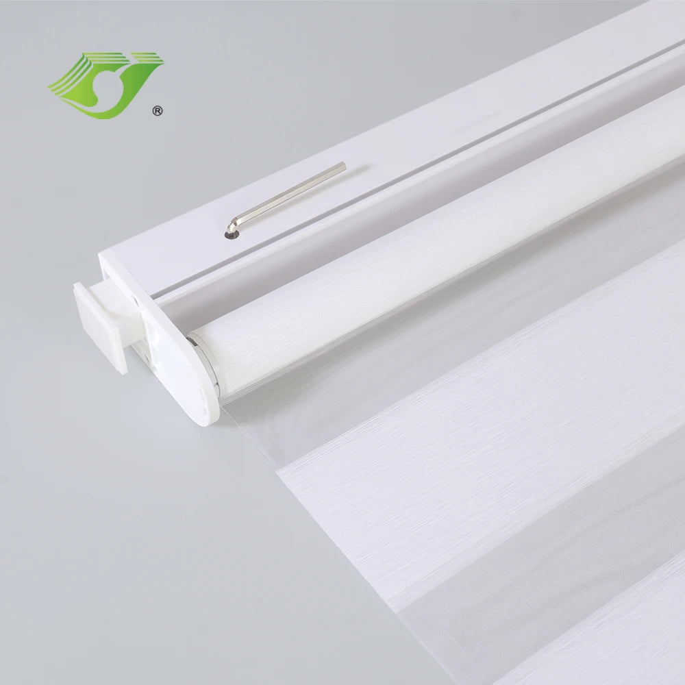 No Drill Motorized Zebra Blinds Roller Blind