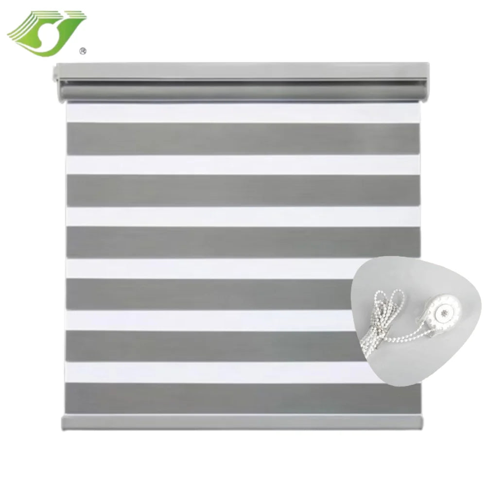 No Drilling Zebra Blinds Double Layer Fabric Light Filtering