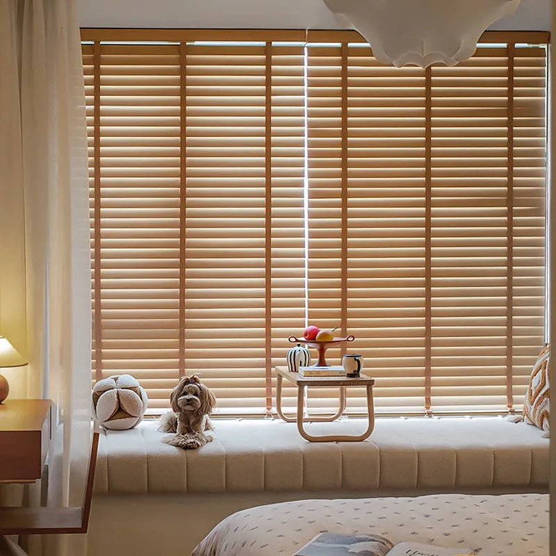 Electric System Solid Wood Venetian Window Shade