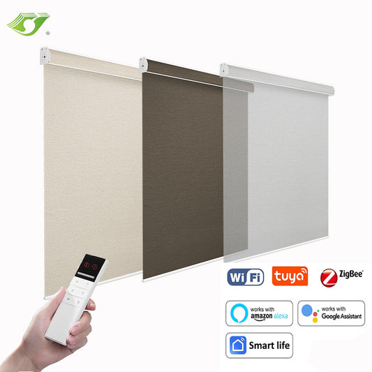 Motorized Blind Roller Blinds Window Full Shade Screen UV Protection