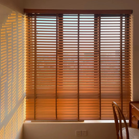 Smart Control Ladder Belt Real Wood Blind Eco-Friendly Venetian Blind 50mm