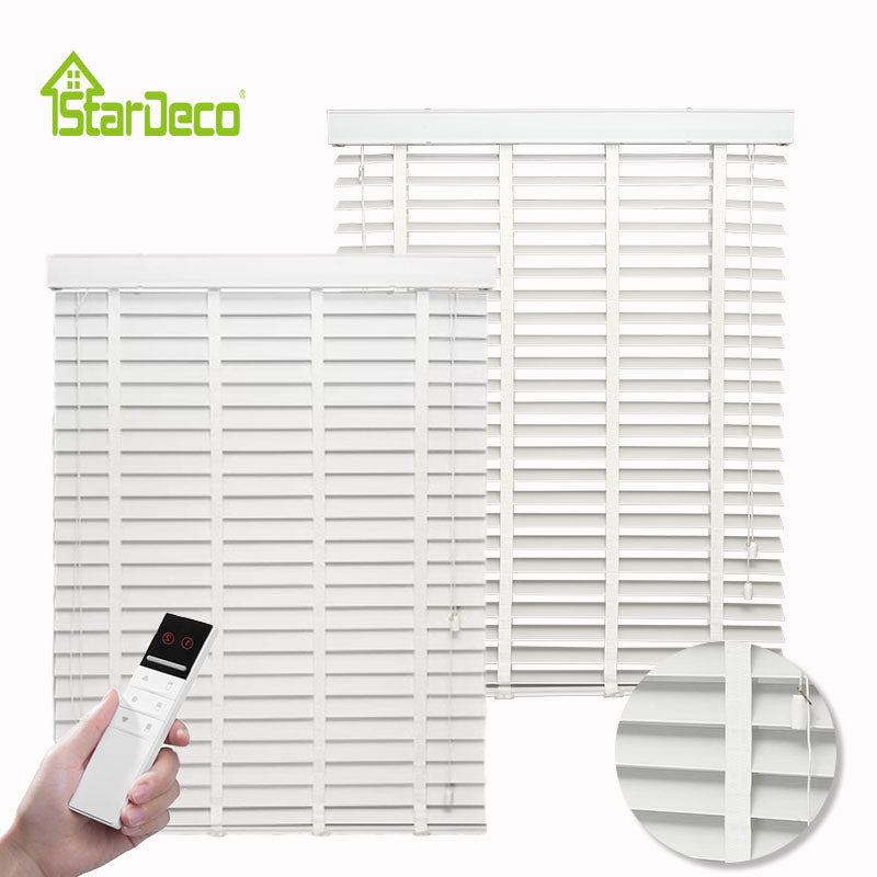 Electric Faux Wood Blinds Venetian Blind for Window