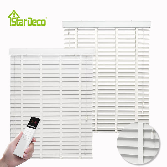 Electric Faux Wood Blinds Venetian Blind for Window