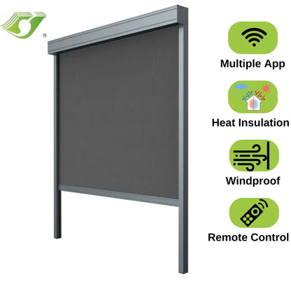 Outdoor Roller Blinds Customized Electric Control