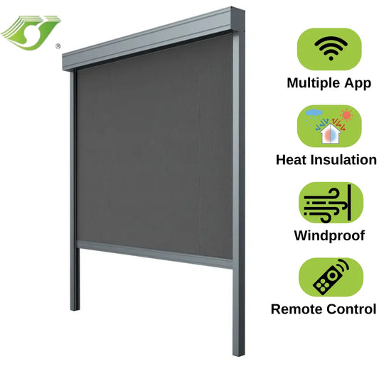 Outdoor Roller Blinds Customized Electric Control