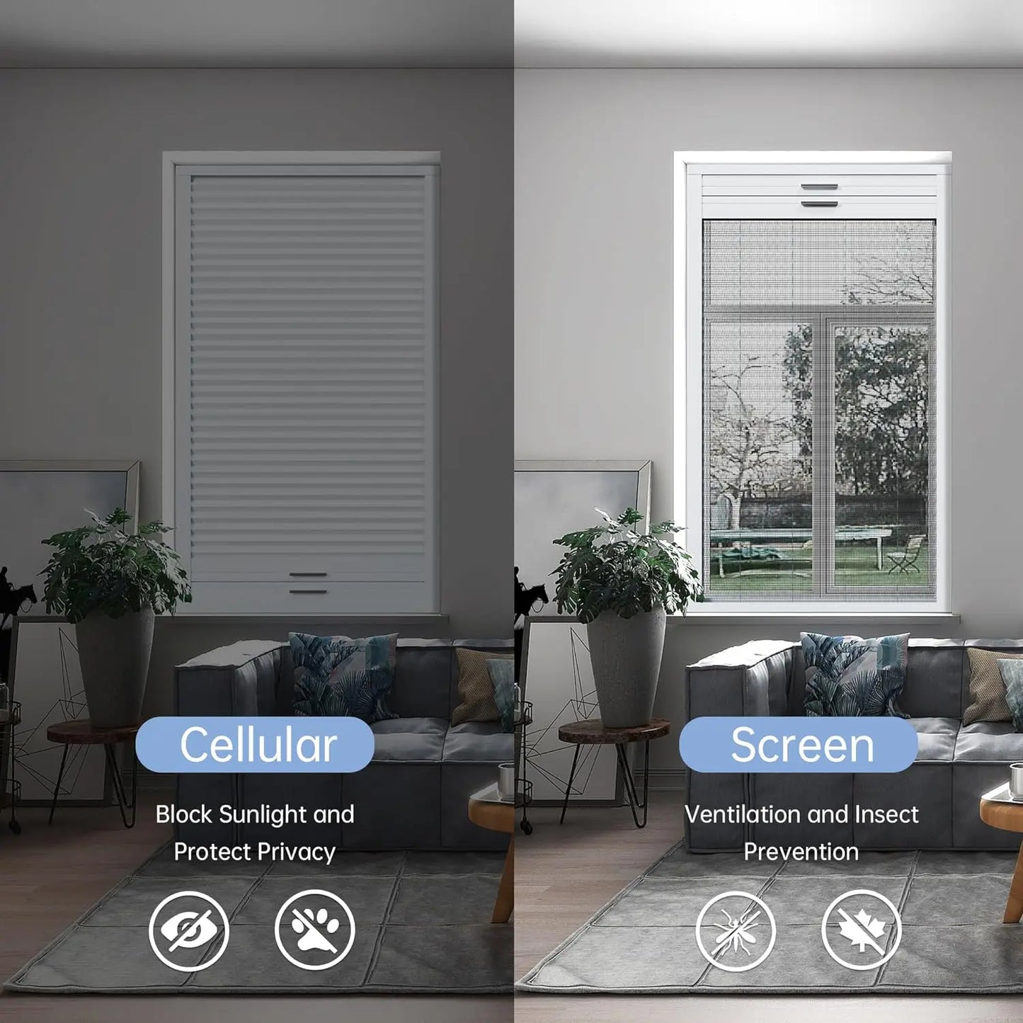 Electric Skylight Honeycomb Blinds Cellular Shades Cordless
