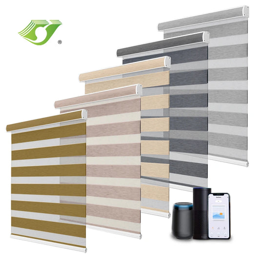 Electric System Zebra Blinds Window Shade