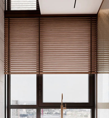Faux Wood Venetian Blinds for Window Shade for European Sunshade Home Deco