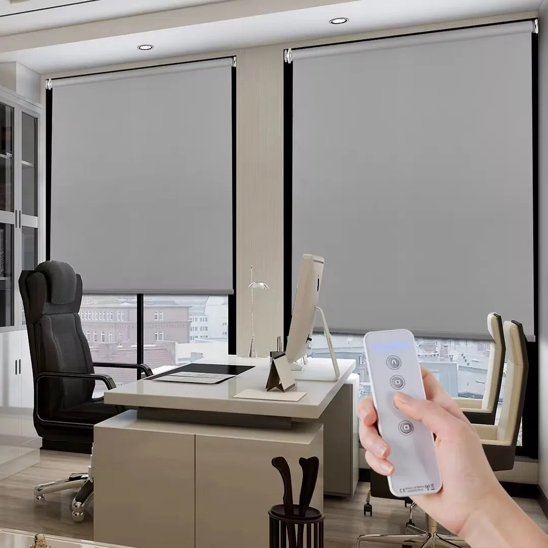 Motorized Blind Roller Blinds Window Full Shade Screen UV Protection