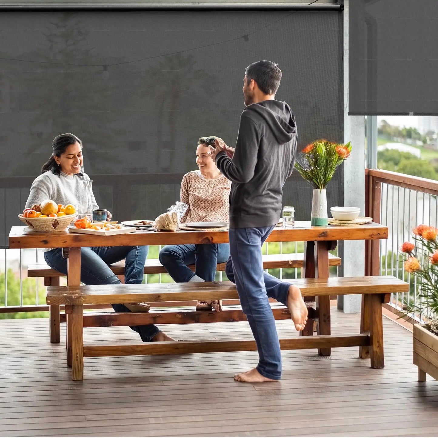 Outdoor Roller Blinds Cordless Roll Up Shade