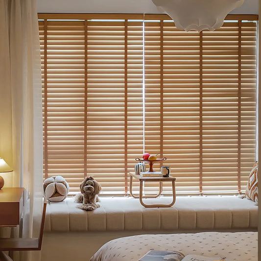 Electric System Solid Wood Venetian Window Shade