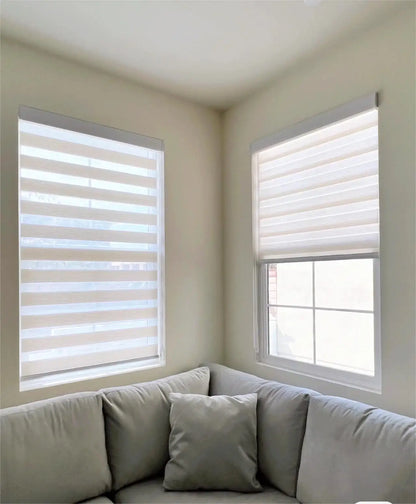 Window Curtains Electric Zebra Blinds Day and Night Shade