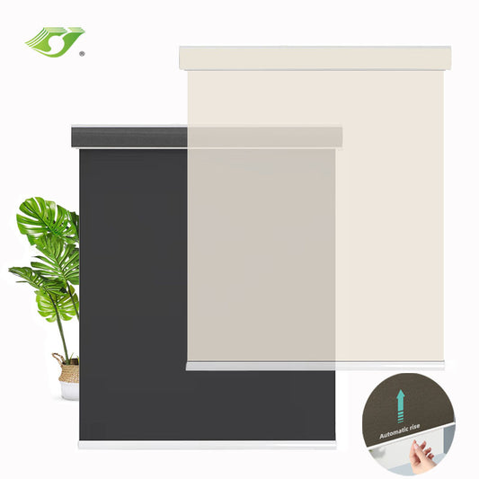 Spring Roller Blinds Manual Cordless Light Filtering Sunscreen Fabric