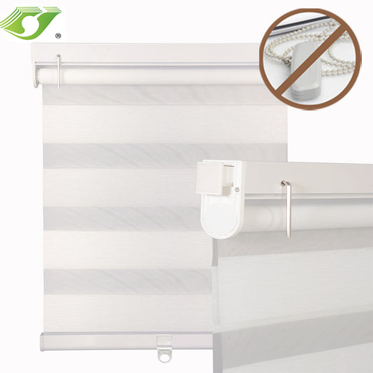 Cordless Zebra Blinds No Puching No Drill Day and Night Curtains