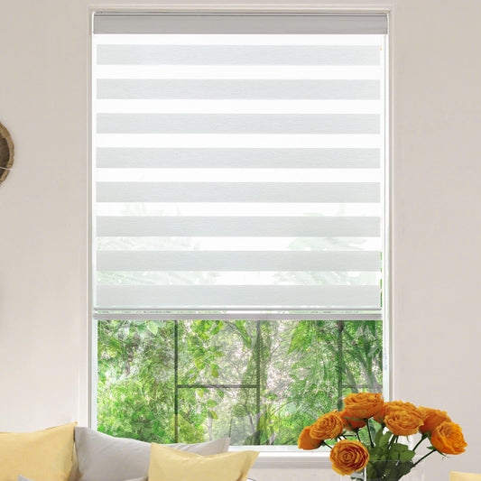 Window Shades Blackout Day-Night Zebra Blinds Stripes Cordless Privacy